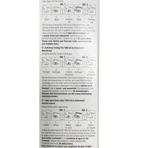 🆕 RefectoCil TWO GO Full Brow Tinting Pen BLACK BROWN NEW - Picture 2 of 7